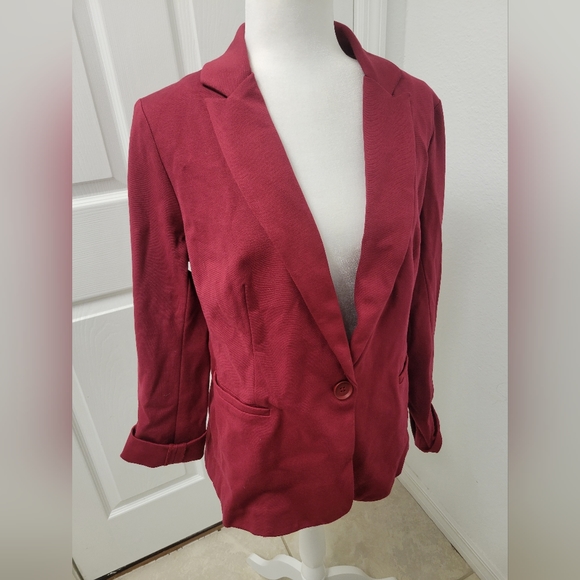 Olivia Moon Jackets & Blazers - Nwt Olivia Moon Burgundy Blazer Jacket Large Workwear